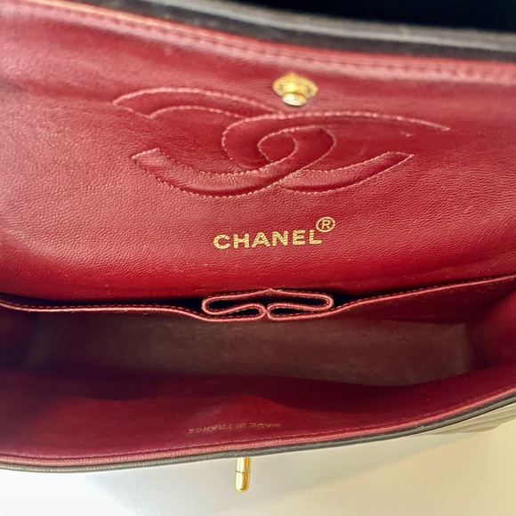 CHANEL V-Stitch Double Flap Chain Shoulder Bag Black - Picture 11 of 16